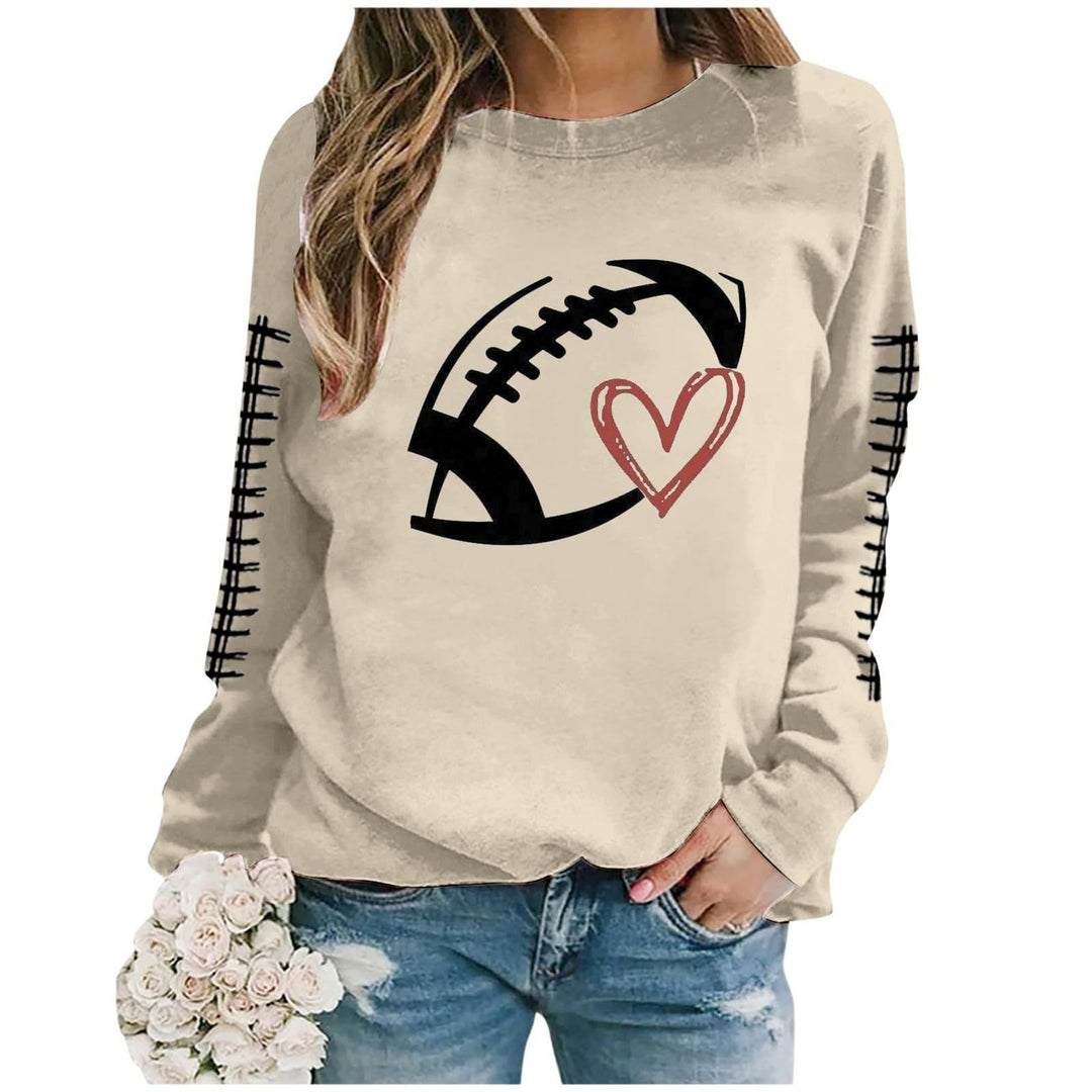 Sweatshirt femme avec motif de football sportif et coupe décontractée Chic & Stil