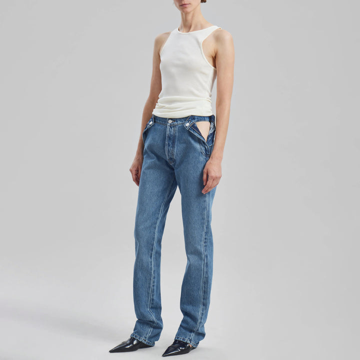 High-waisted cargo jeans for women with a relaxed fit and unique pockets Lune London