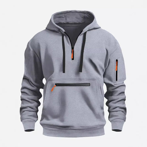 Trendy men's hoodie with practical zip pockets Lune London