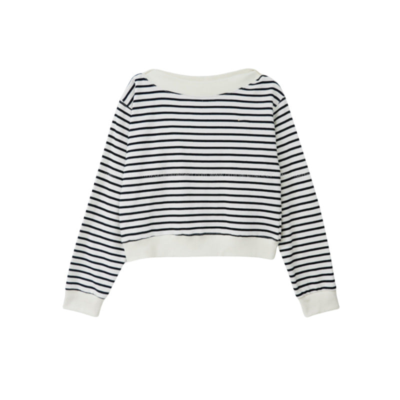 Sweat-shirt décontracté rayé pour femme Chic & Stil