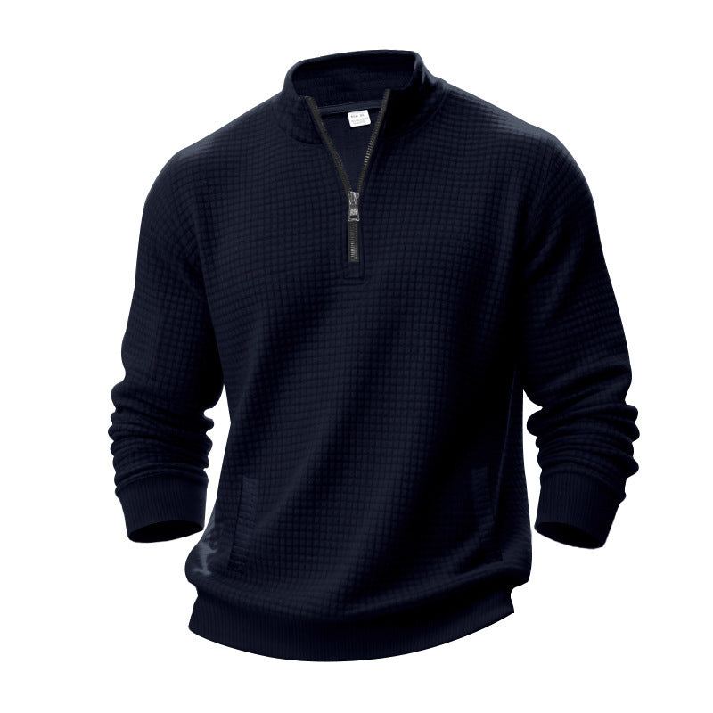 Sporty sweater for men with half-zip and practical pocket design Lune London