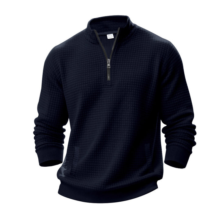 Sporty sweater for men with half-zip and practical pocket design Lune London