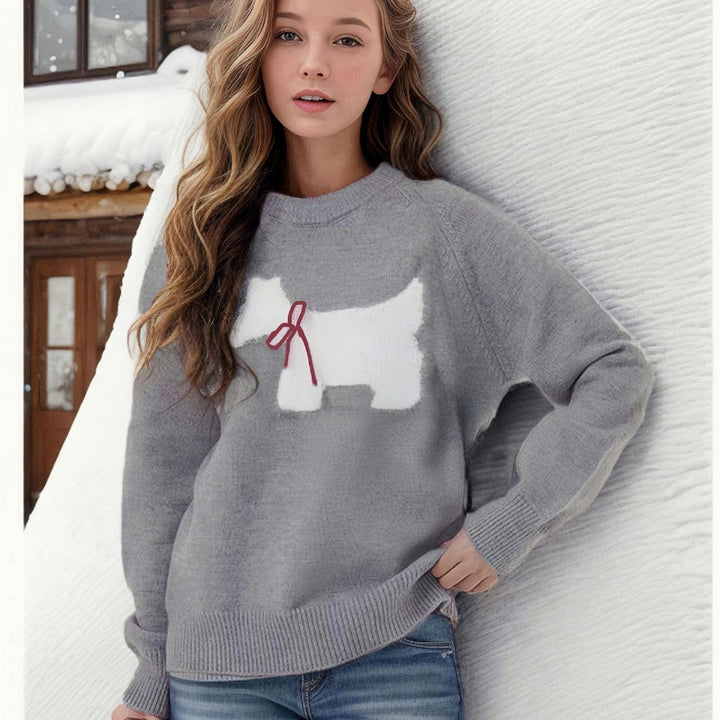 Ladies comfortable knitted sweater with cute animal pattern Lune London