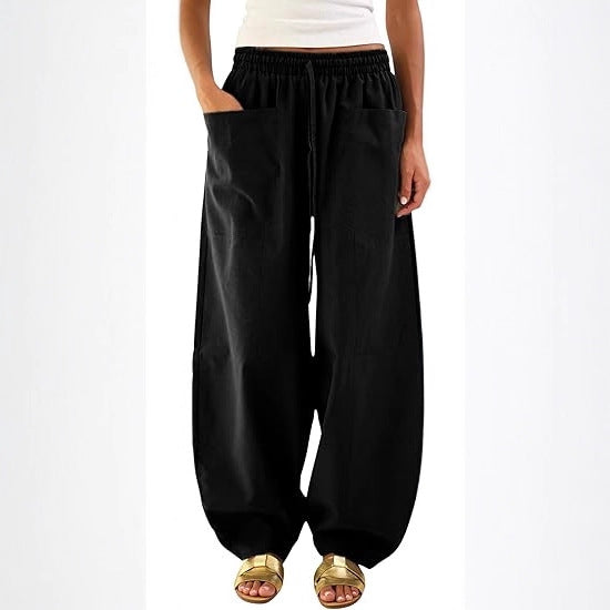 Pantalons de loisirs amples pour femmes avec taille élastique et poches pratiques Chic & Stil