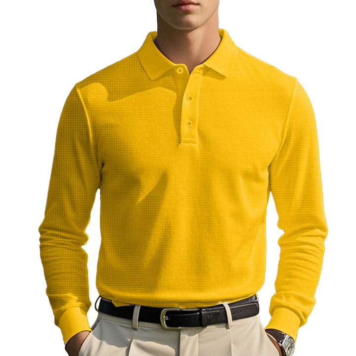 Men's long sleeve polo shirt with classic collar Lune London