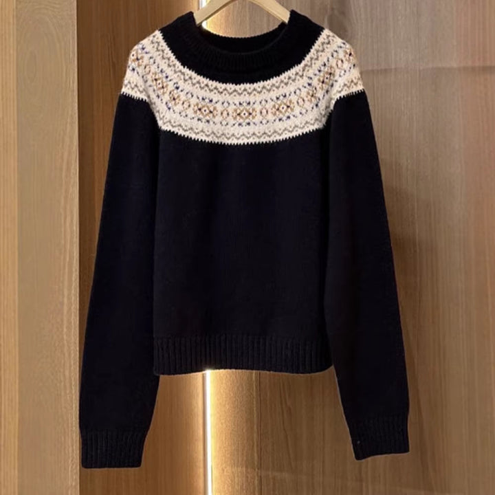 Pull en tricot pour femmes avec motif norvégien créatif Chic & Stil