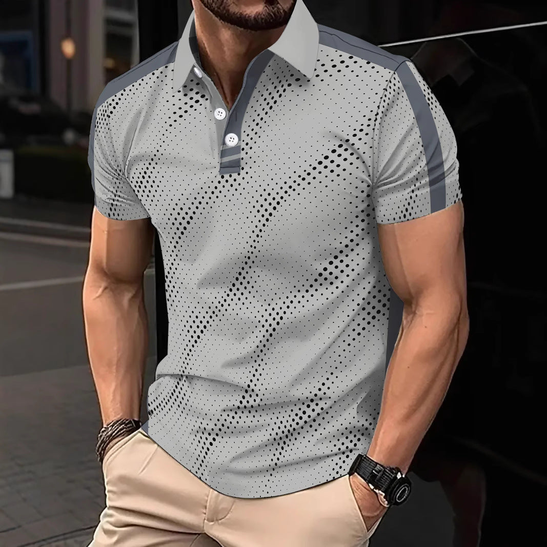 Men's Polo Shirt Performance Graphic Modern Lune London