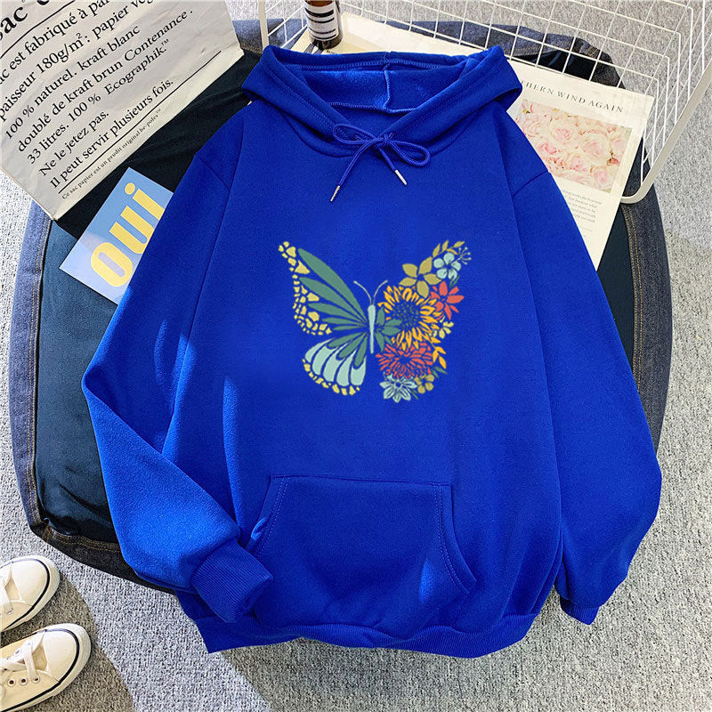 Women's hoodie with floral butterfly design Chic & Stil