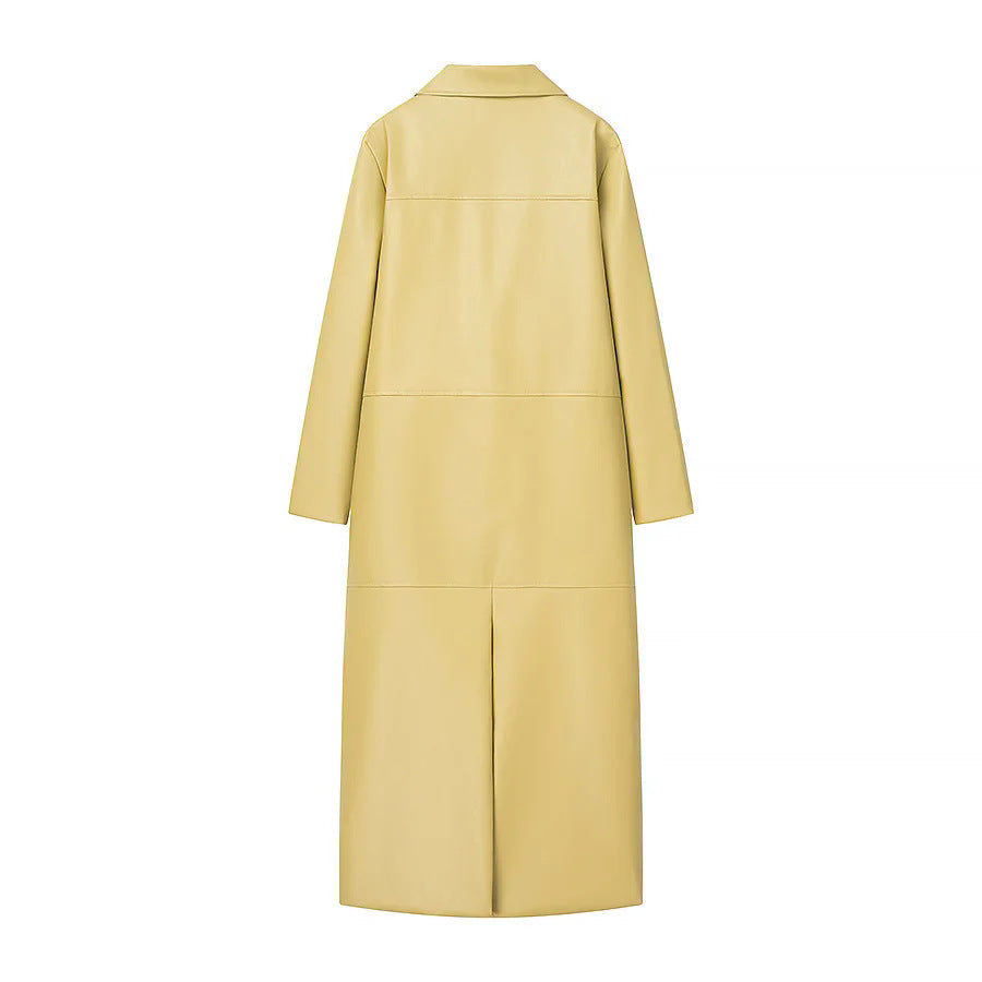 Lune London Elegant faux leather coat for women