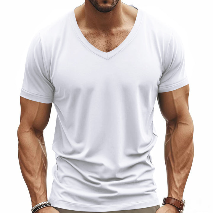 Men's V-neck t-shirt in breathable functional material Lune London