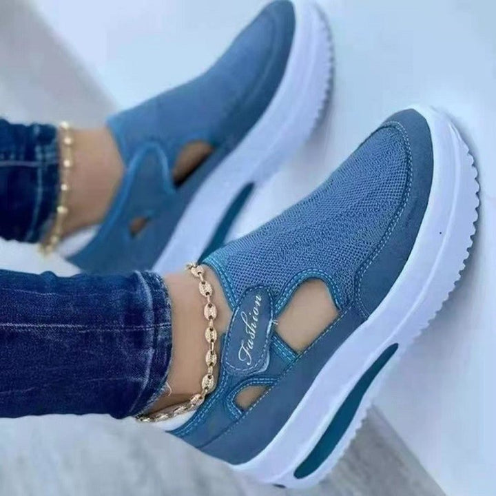 Ladies Lightweight Breathable Slip-On Sneakers Lune London