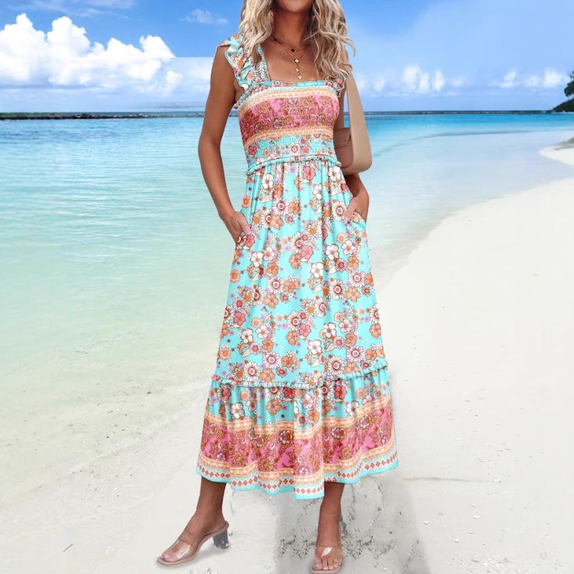 Sleeveless floral maxi dress for women Lune London
