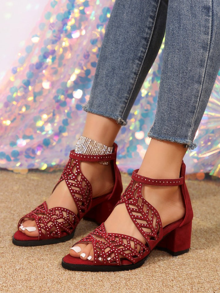 Elegant ladies sandals with glamorous rhinestone detail and trendy strap design Lune London