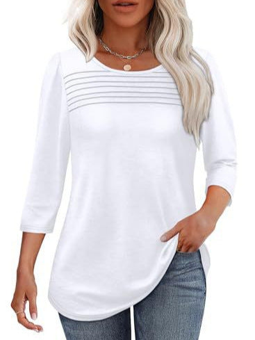 Women's Long Sleeve Shirt with Pleat Details Chic & Stil
