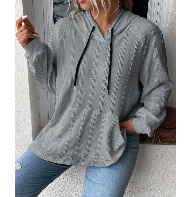 Women’s hoodie casual fit with textured design Lune London