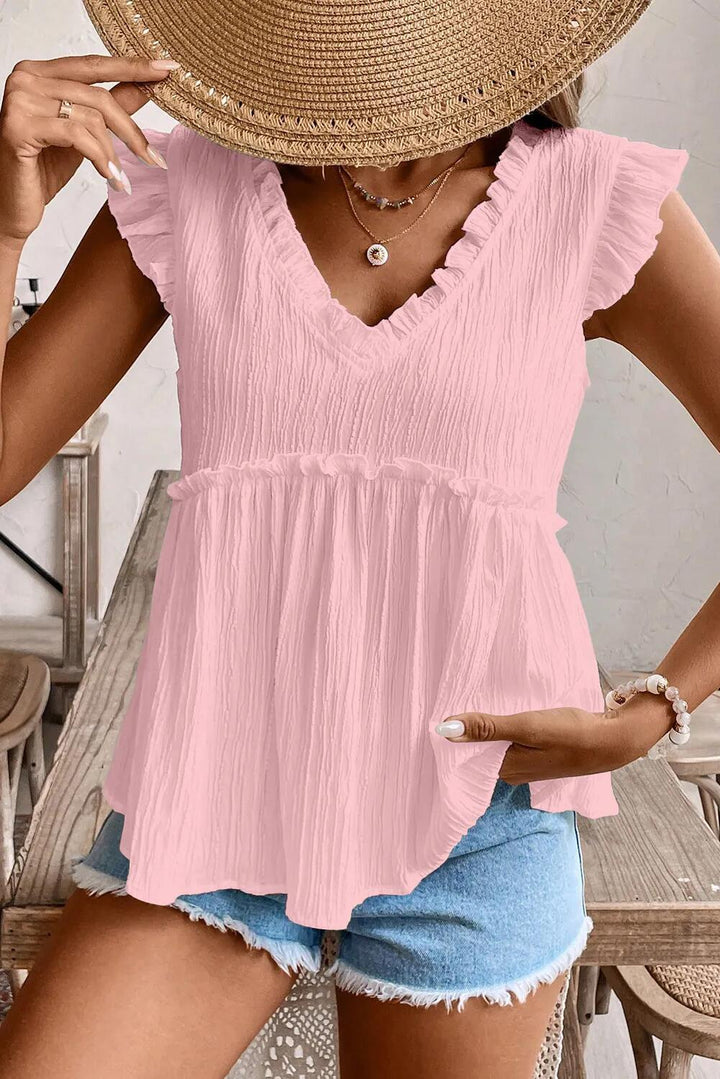 Lightweight viscose blouse for women with ruffle details and relaxed fit Lune London