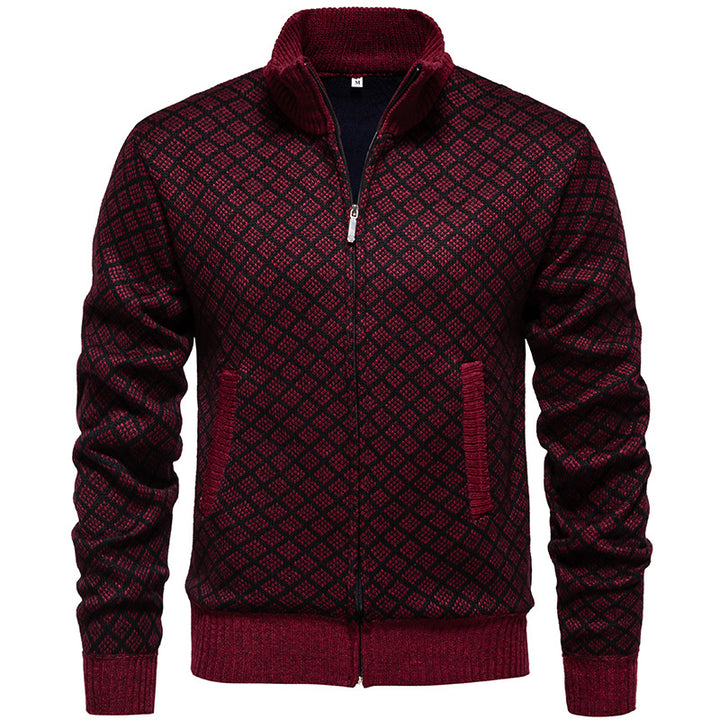 Men's sports knit jacket with modern pattern Lune London