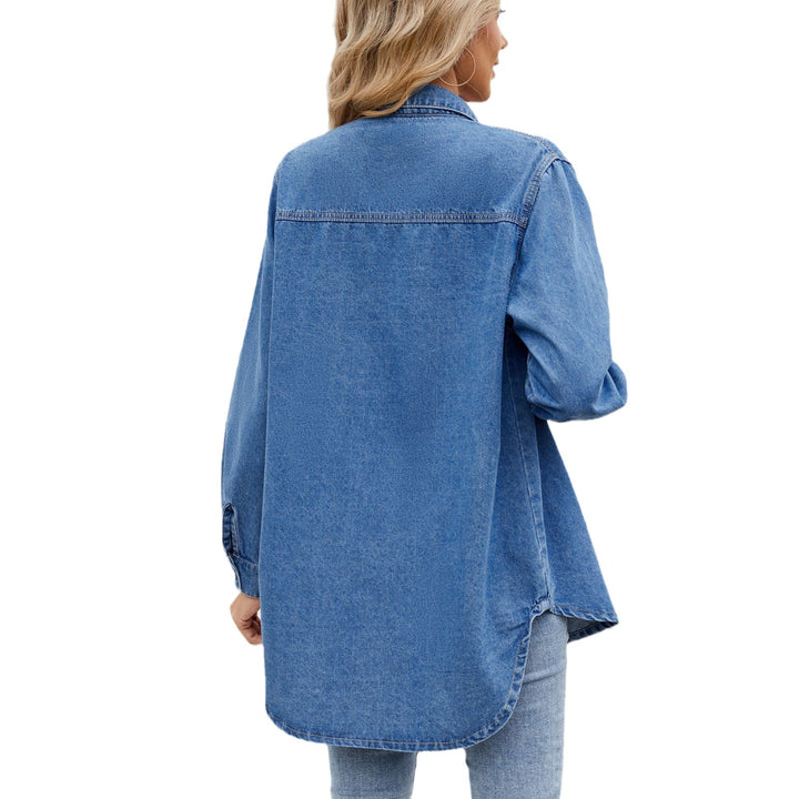 Oversized denim jacket for women with breast pockets and casual fit Lune London