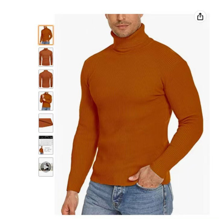 Lune London ribbed turtleneck knit sweater for men