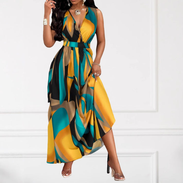 Lune London Elegant V-neck Maxi Dress