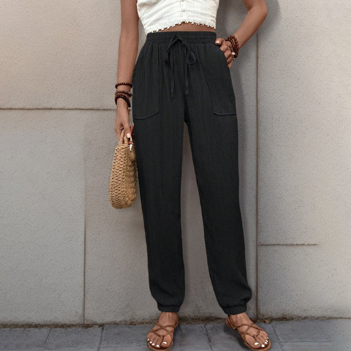 Casual women's pants with a relaxed fit and adjustable drawstring Lune London