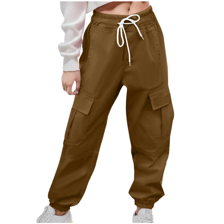 Women's cargo pants with elastic waistband and practical side pockets Lune London