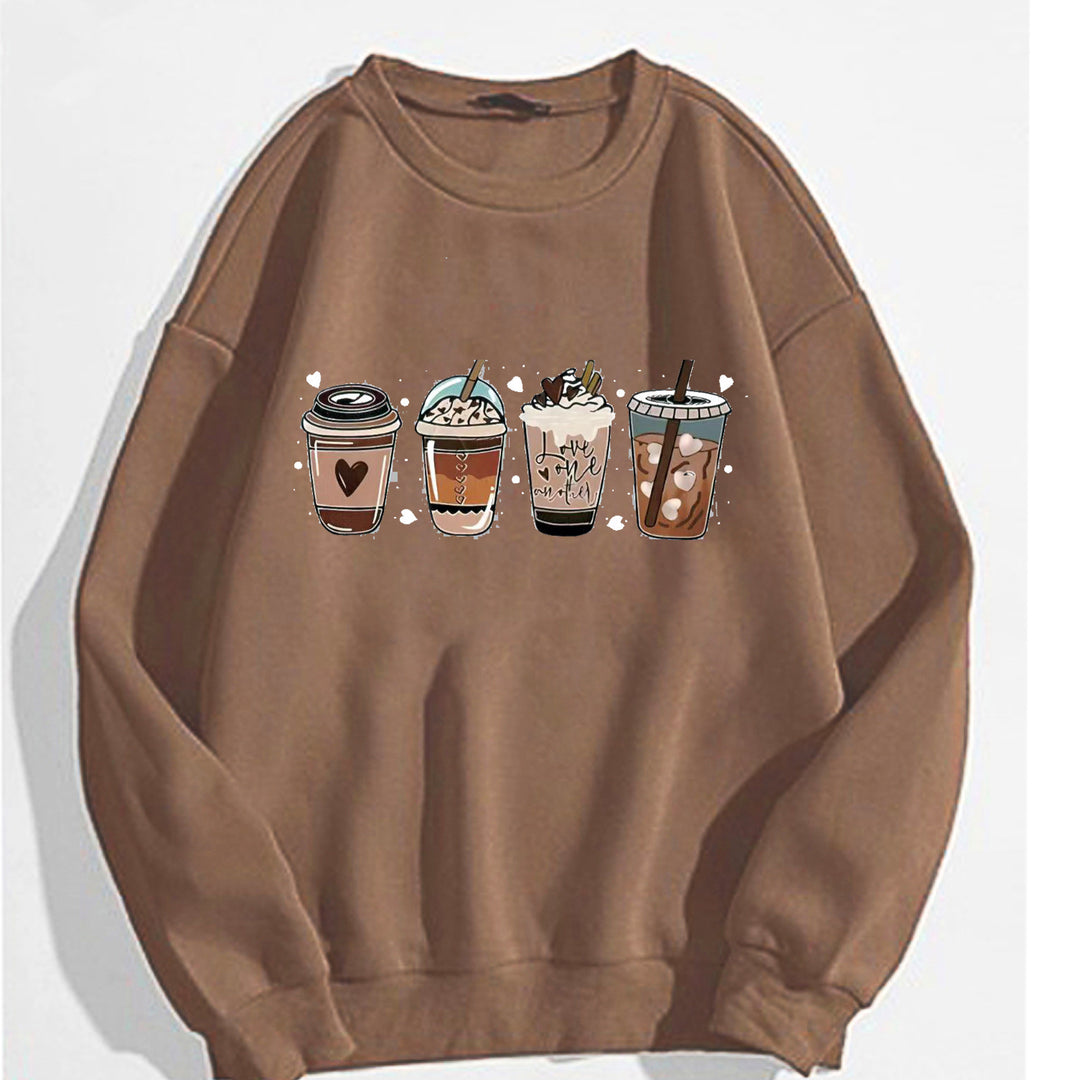 Women's Cozy Sweatshirt with Coffee Motif Chic & Stil