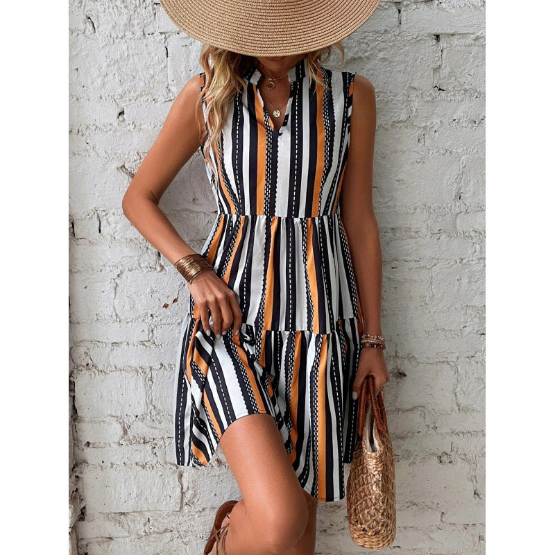 Striped shirt dress for women with flared skirt Lune London