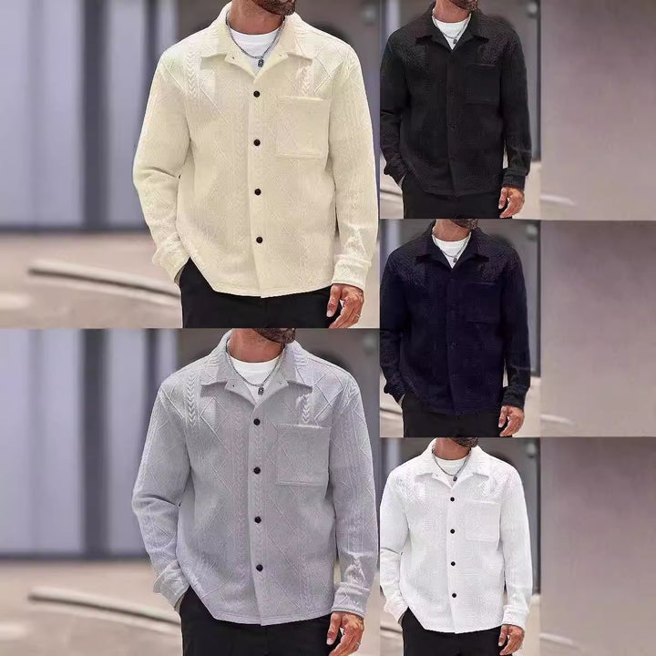 Men's knit shirt with modern design and textured fabric Lune London
