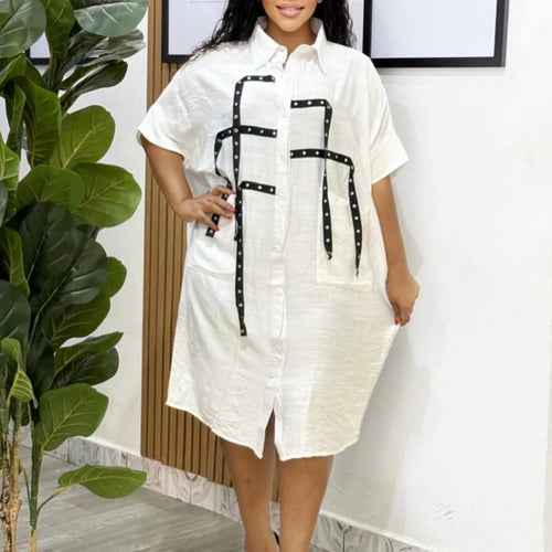 Oversized blouse for women with trendy details and contrasting straps Lune London