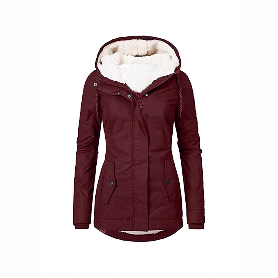 Ladies warm outdoor jacket with plush lining Lune London