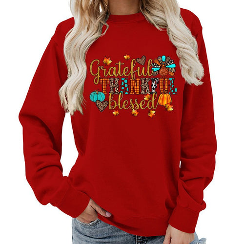 Sweatshirt pour femme avec motif de remerciement d'automne Chic & Stil
