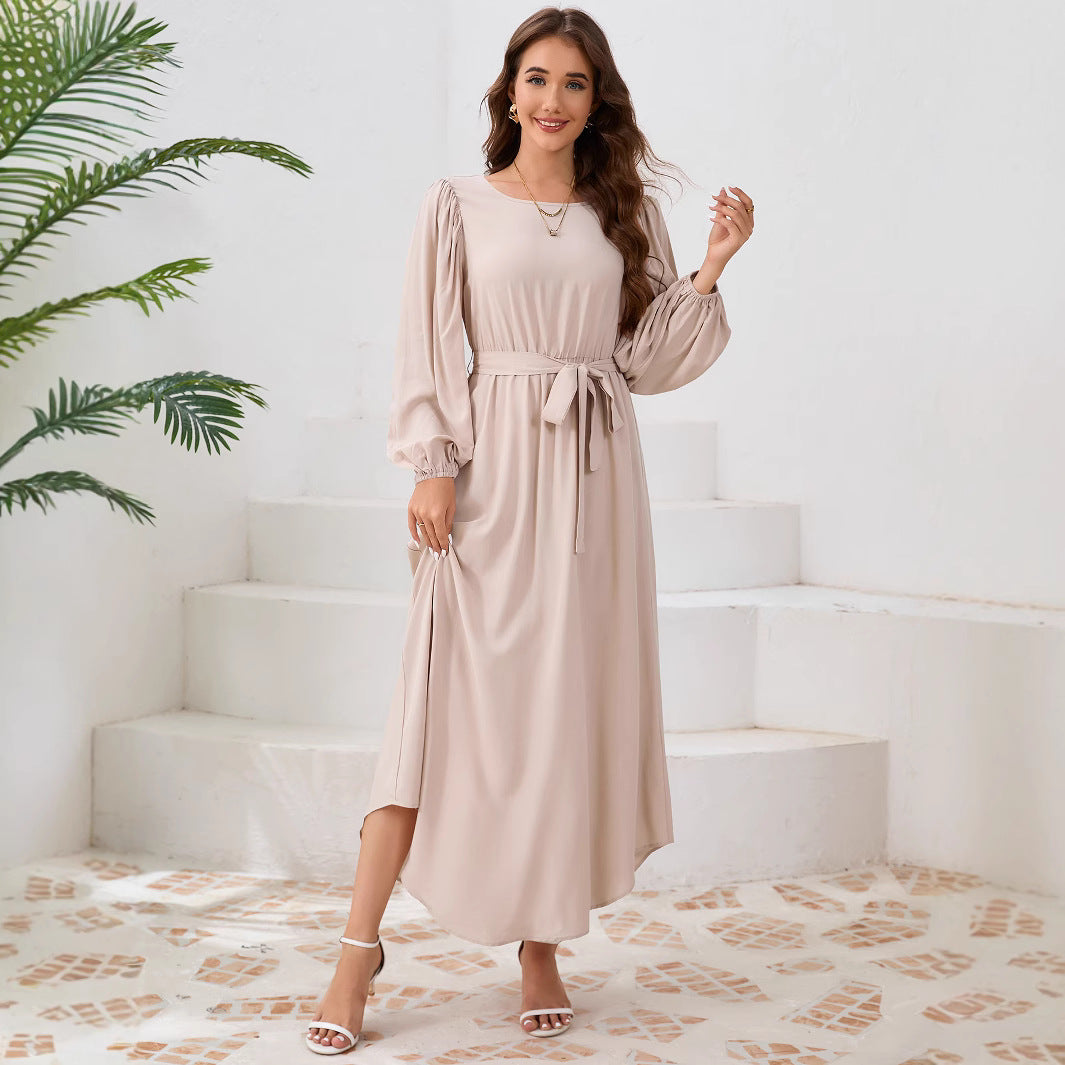 Ladies Elegant Maxie Dress with Loose Cut and Chic Puff Sleeves