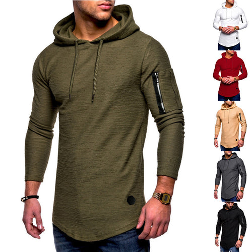 Men's hooded sweatshirt with asymmetric cut and zip pocket Lune London