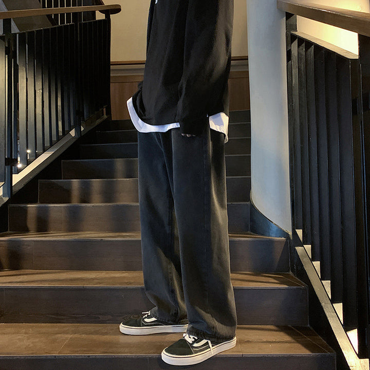 Casual cargo pants for men with wide legs and elastic waistband Lune London