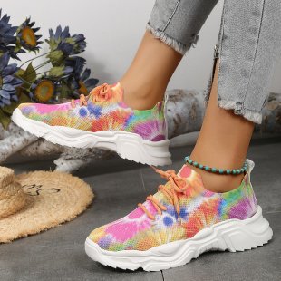 Trendy women's sneakers with floral design and cushioned sole Lune London