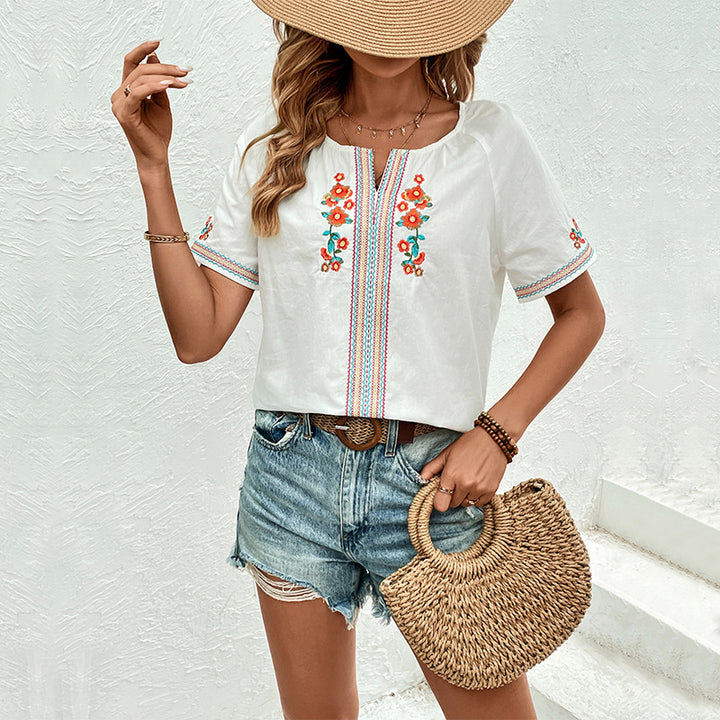 Women Embroidered Bohemian Crop Top Lune London