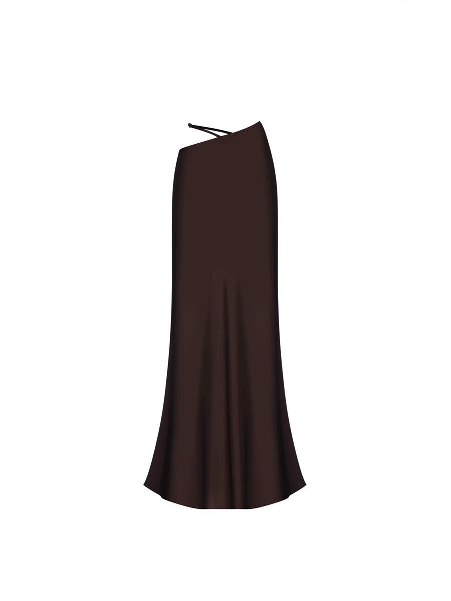 Ladies Elegant Maxi Dress with off-shoulder design and silky finish Lune London