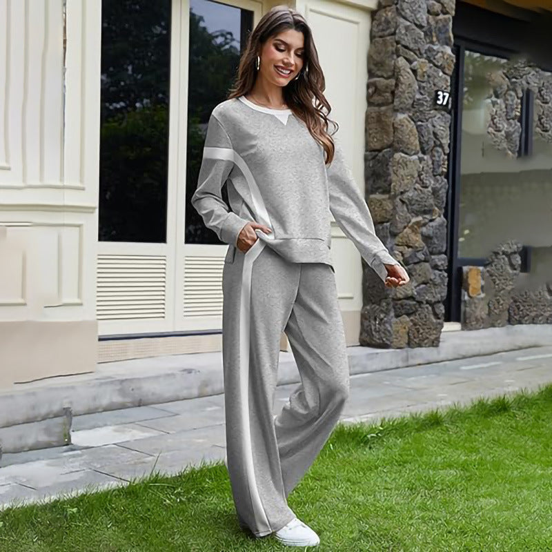 Ladies Sports Sweatshirt and Wide Jogging Pants Set Lune London
