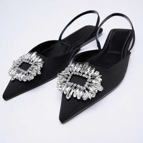 Women Slingback Shoes with Sparkling Jewelry Detail Chic und Stil