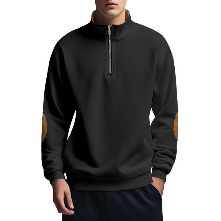 Men's Sweatshirt with High-Quality Stand-Up Collar and Elegant Accents Lune London
