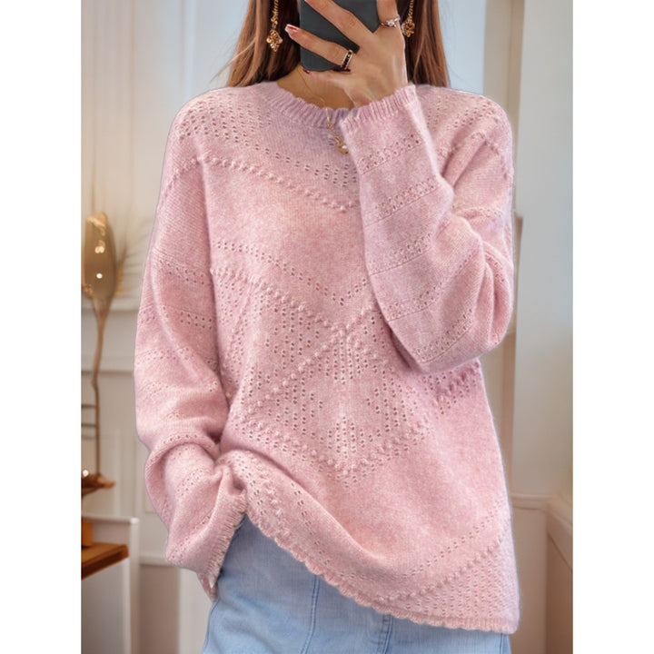 Soft knit sweater for women with refined textured patterns and a relaxed fit Lune London