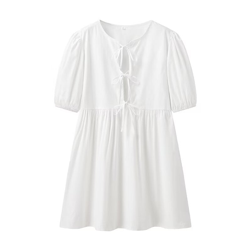 Summer dress for women with casual leopard print and voluminous sleeves Lune London