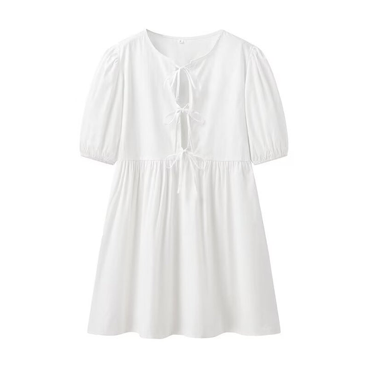 Summer dress for women with casual leopard print and voluminous sleeves Lune London