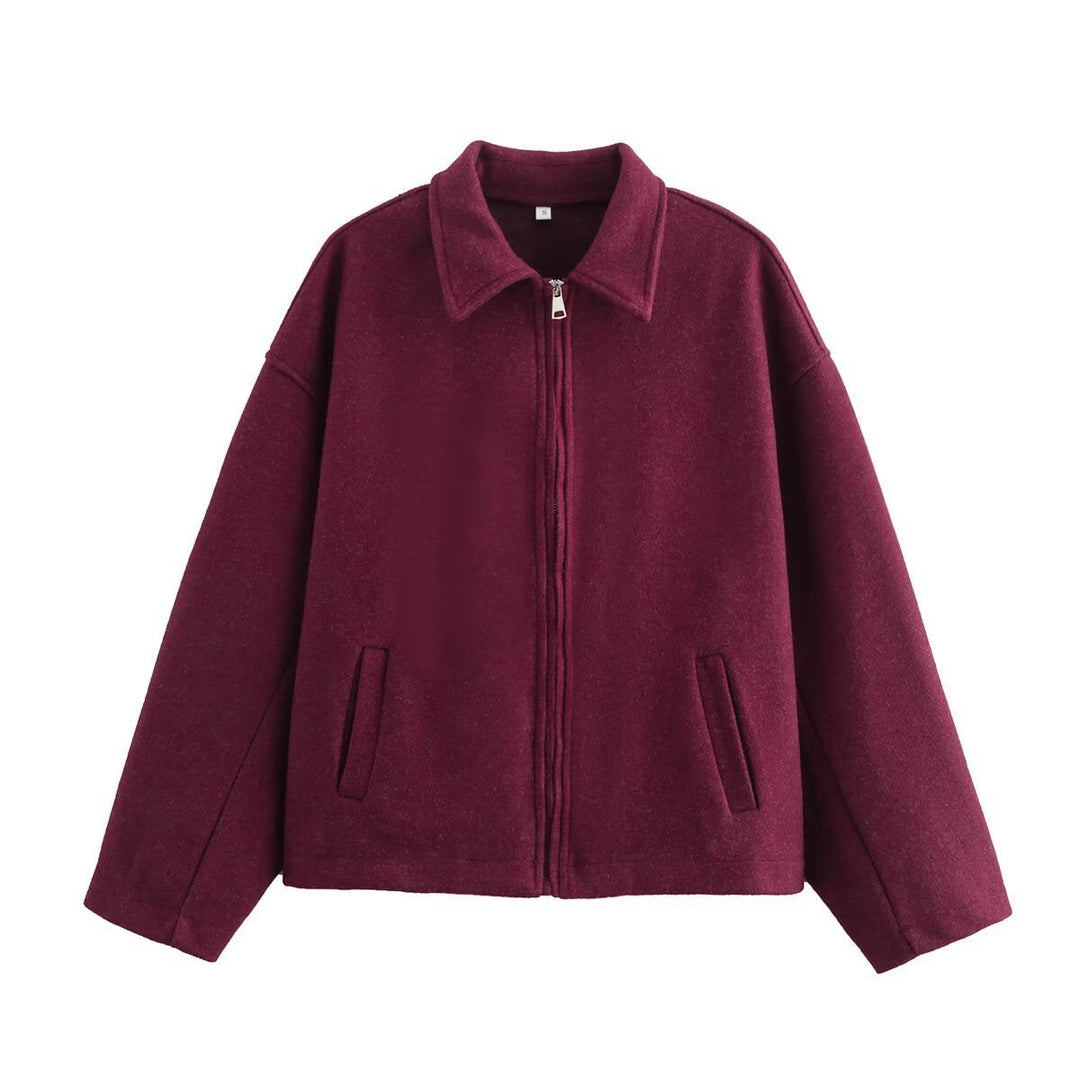 Femmelle casual jacket with high collar and practical side pockets Lune London