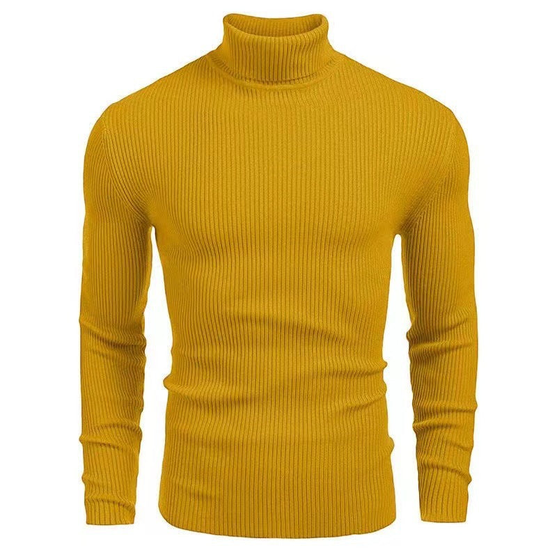 Pullover with turtleneck for men with textured ribbing pattern Lune London