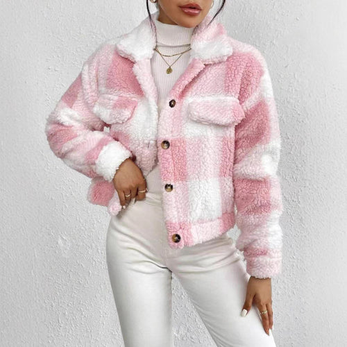 Short checked fleece jacket Lune London
