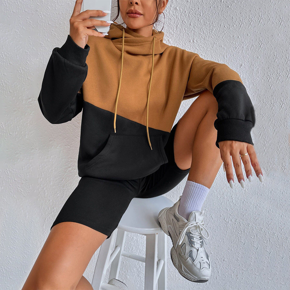 Hoodie surdimensionné pour femmes avec design en blocs de couleurs Chic & Stil