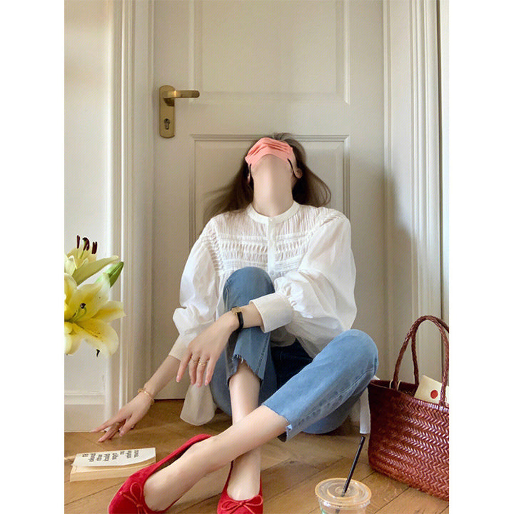 Embroidered button blouse for women Lune London