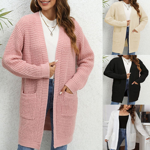 Knitted cardigan for women with fixed pockets and relaxed fit Lune London